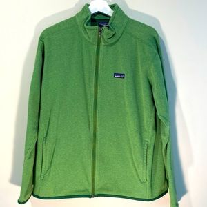 Mens Green Patagonia Fleece Zip Up Jacket